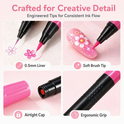 Dual-Ended Nail Art Pens – DIY Manicure Drawing Set