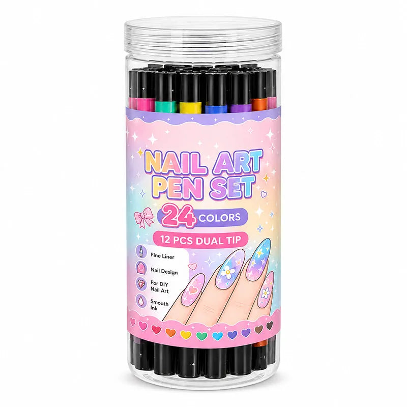 Dual-Ended Nail Art Pens – DIY Manicure Drawing Set