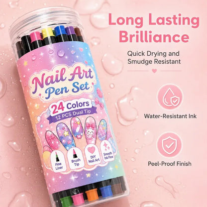 Dual-Ended Nail Art Pens – DIY Manicure Drawing Set